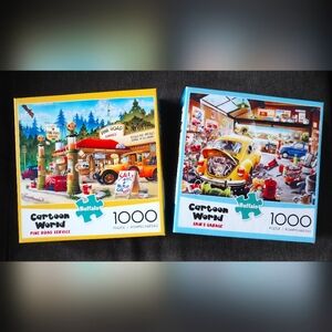 2 Cartoon World 1000 piece puzzles by Buffalo